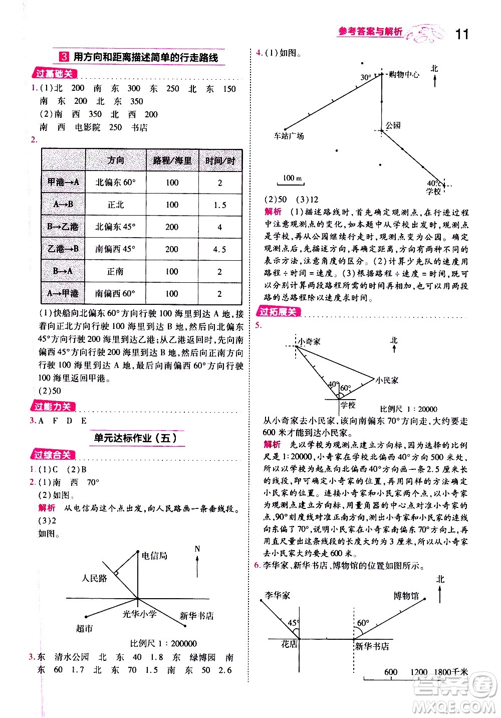 南京師范大學(xué)出版社2021春季一遍過小學(xué)數(shù)學(xué)六年級(jí)下冊(cè)SJ蘇教版答案