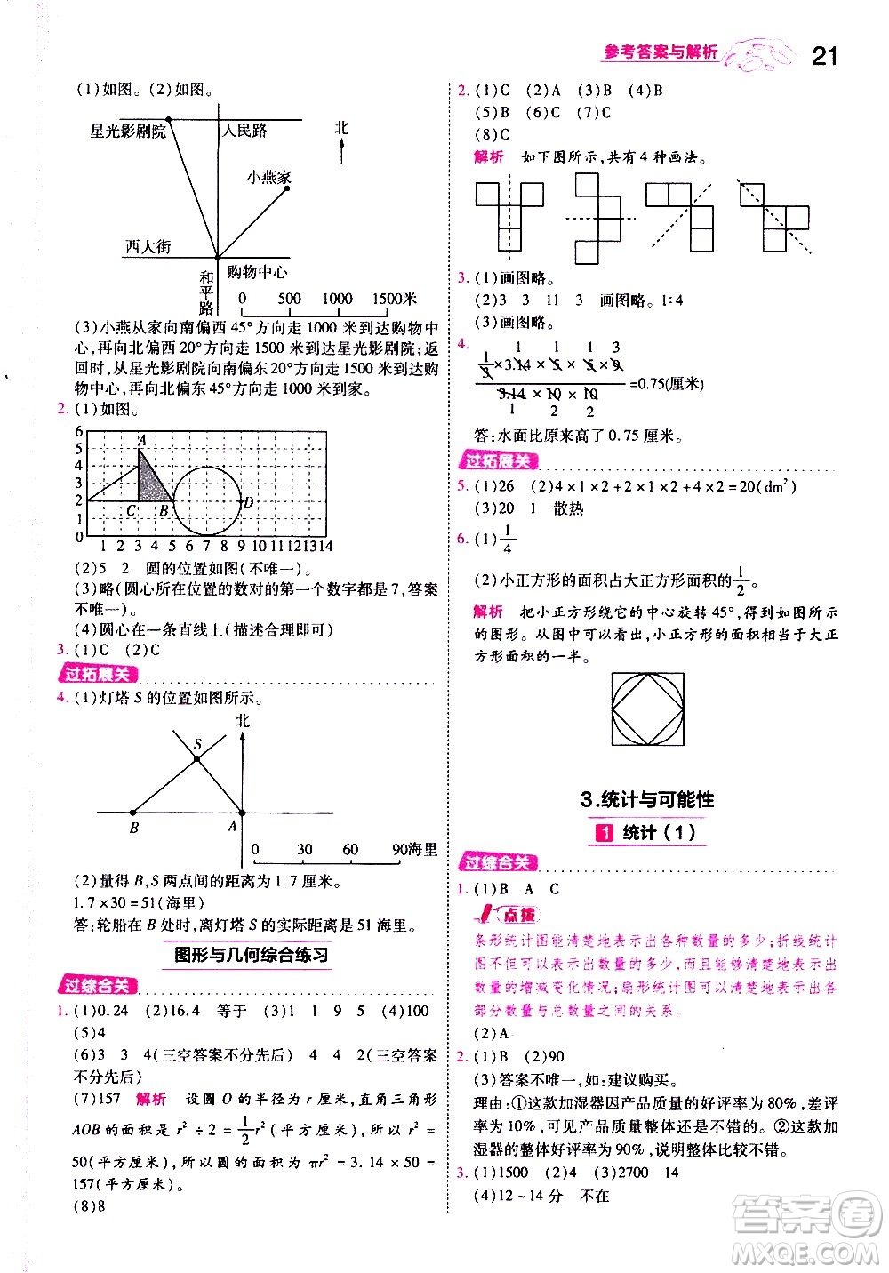 南京師范大學(xué)出版社2021春季一遍過小學(xué)數(shù)學(xué)六年級(jí)下冊(cè)SJ蘇教版答案