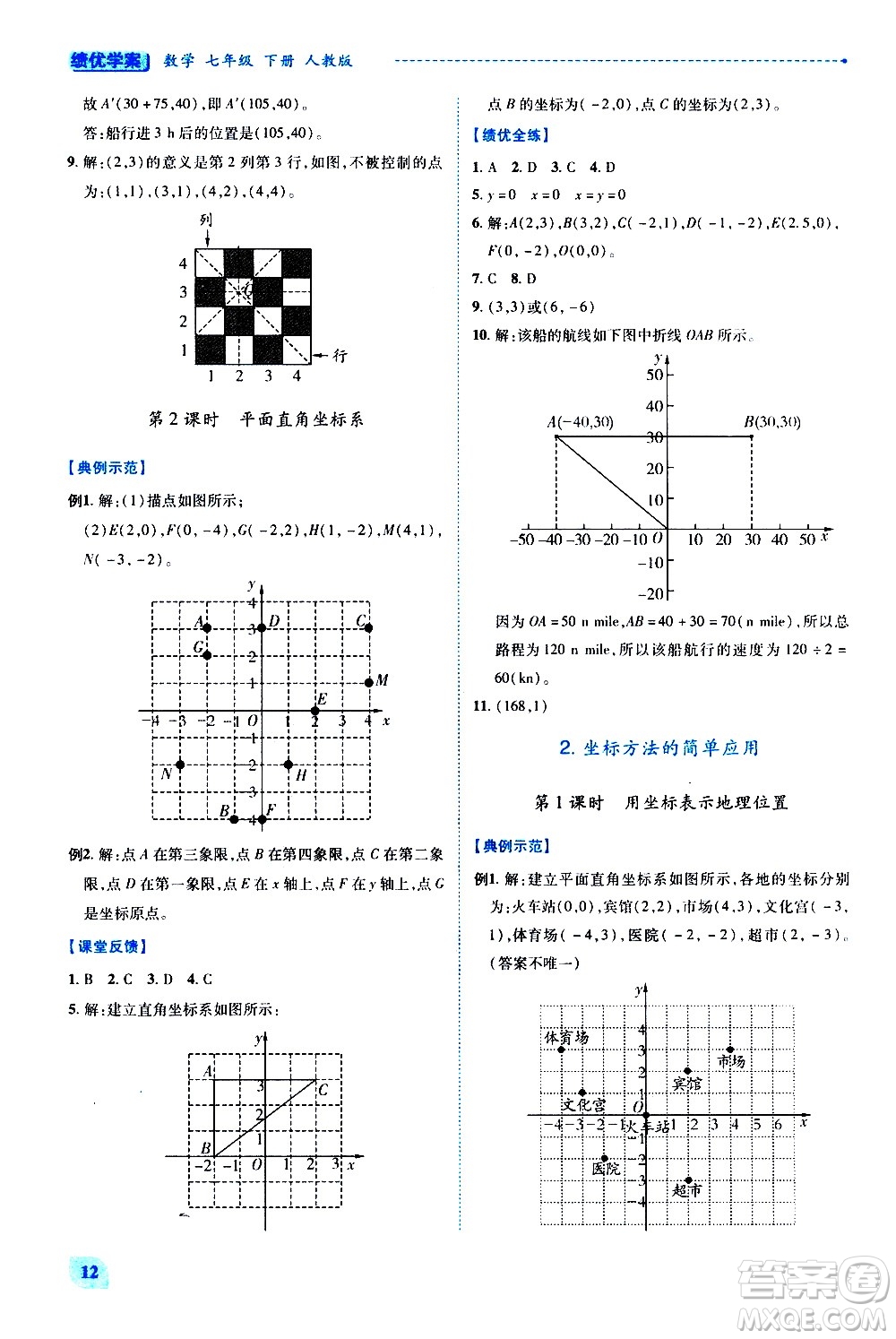 陜西師范大學(xué)出版總社有限公司2021績(jī)優(yōu)學(xué)案數(shù)學(xué)七年級(jí)下冊(cè)人教版答案