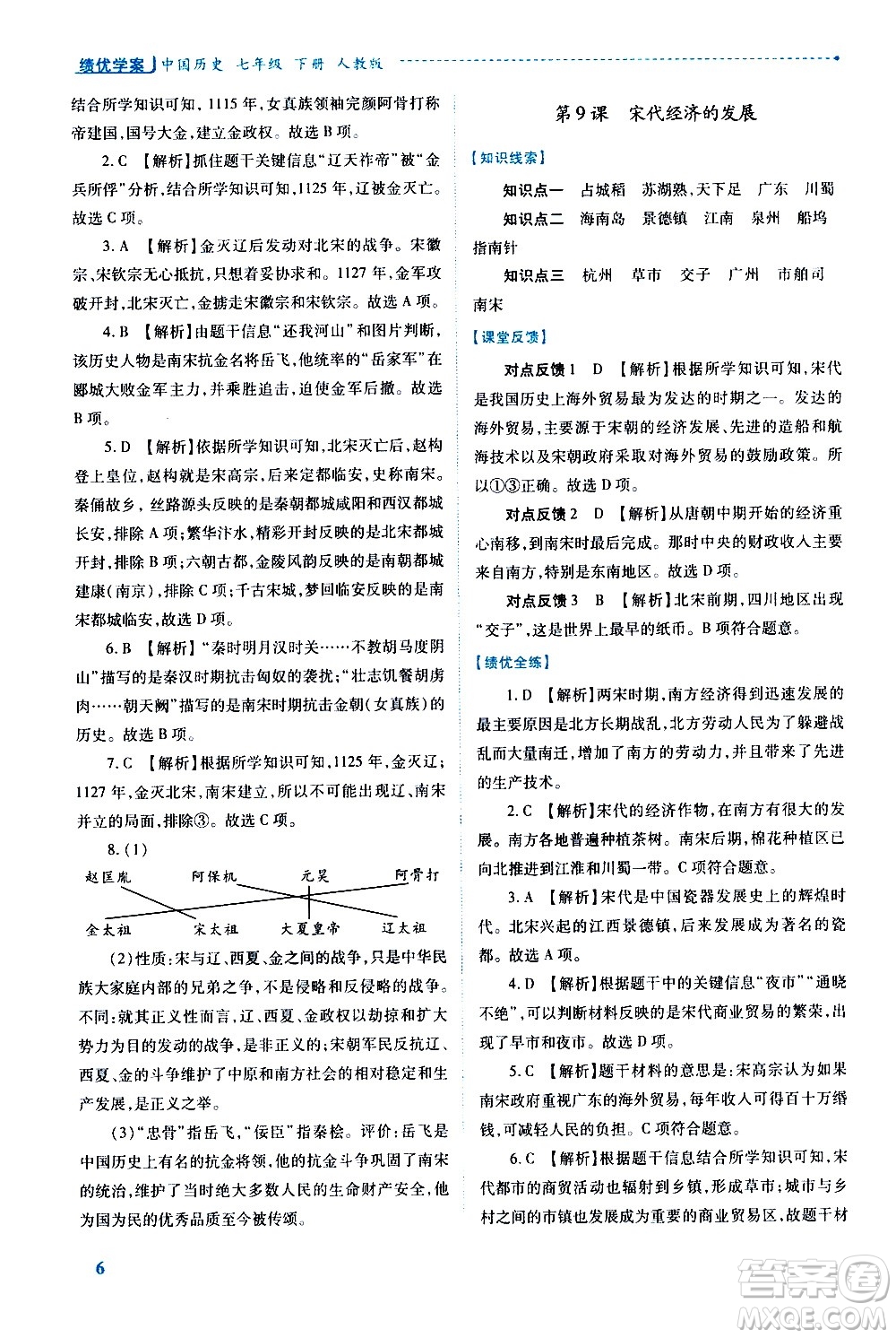 陜西師范大學(xué)出版總社有限公司2021績(jī)優(yōu)學(xué)案中國(guó)歷史七年級(jí)下冊(cè)人教版答案