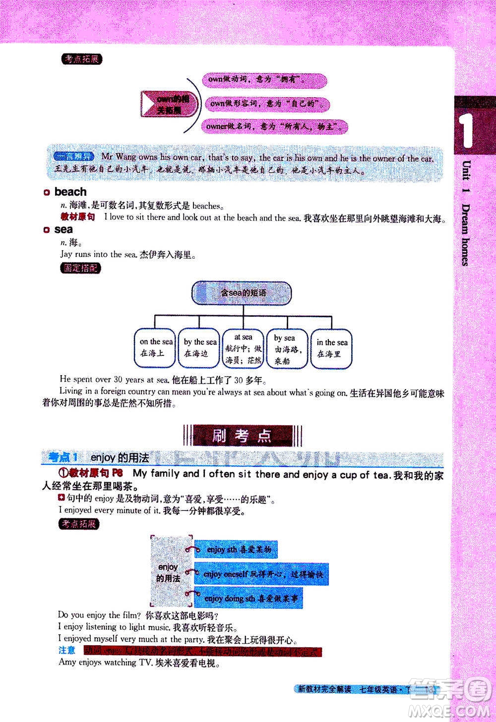 吉林人民出版社2021新教材完全解讀英語七年級下新課標譯林版答案