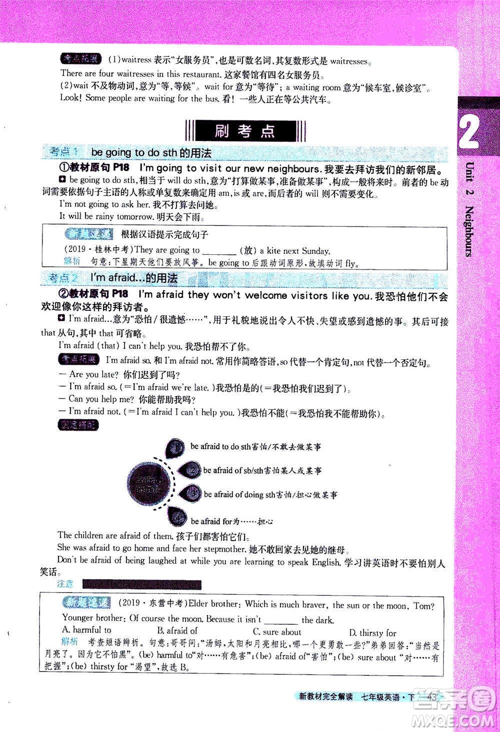 吉林人民出版社2021新教材完全解讀英語七年級下新課標譯林版答案