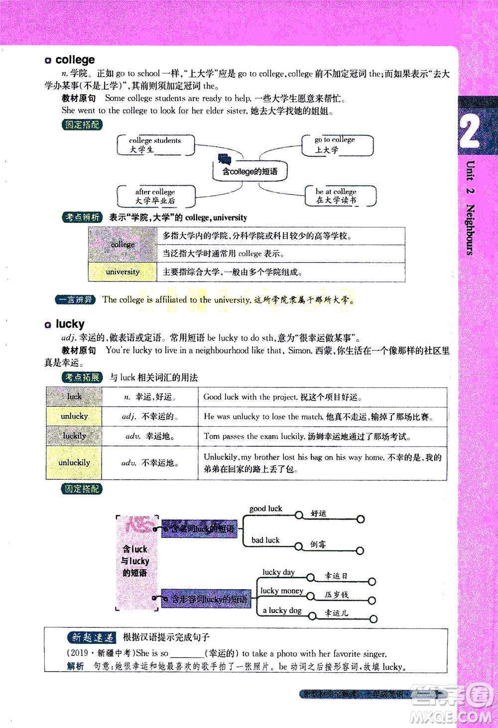 吉林人民出版社2021新教材完全解讀英語七年級下新課標譯林版答案