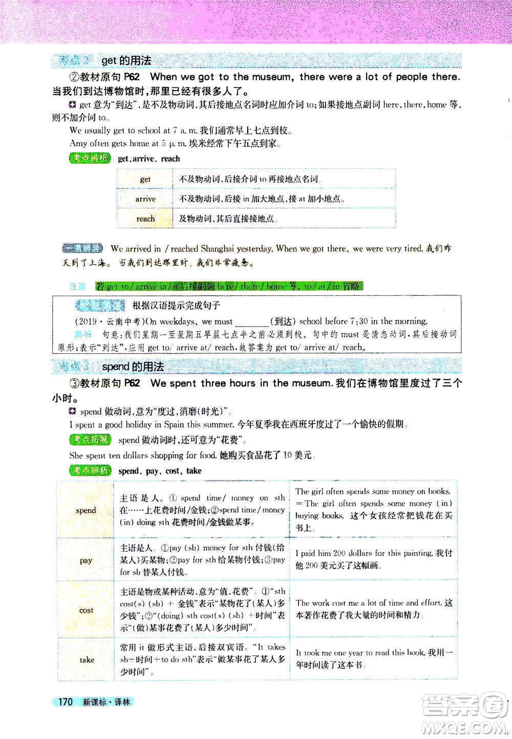 吉林人民出版社2021新教材完全解讀英語七年級下新課標譯林版答案