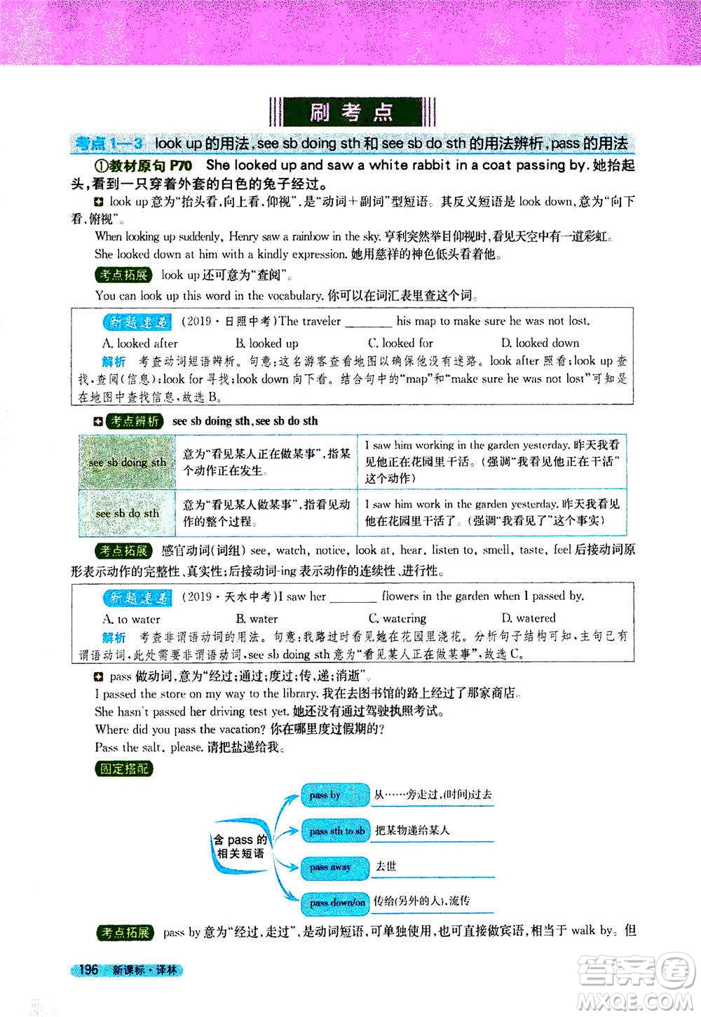 吉林人民出版社2021新教材完全解讀英語七年級下新課標譯林版答案