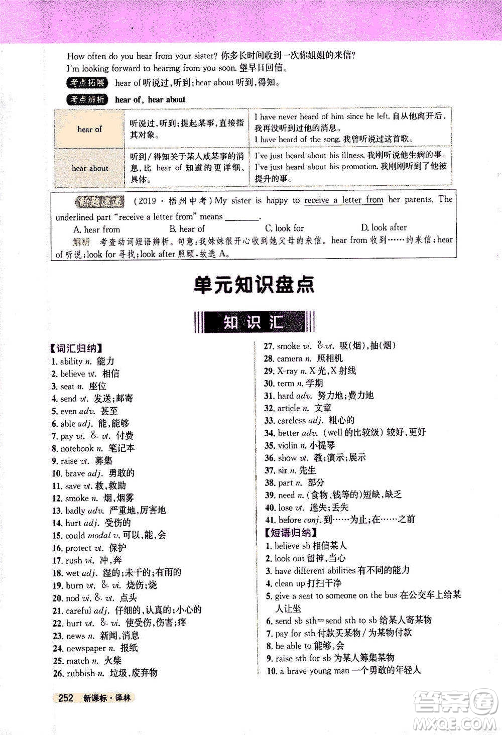 吉林人民出版社2021新教材完全解讀英語七年級下新課標譯林版答案