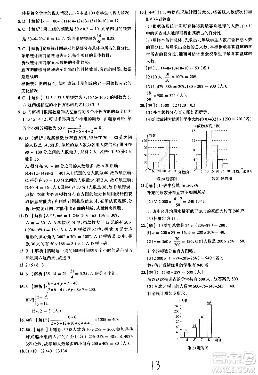 陜西人民教育出版社2021年真題圈天津考生專用練考試卷數(shù)學七年級下冊答案