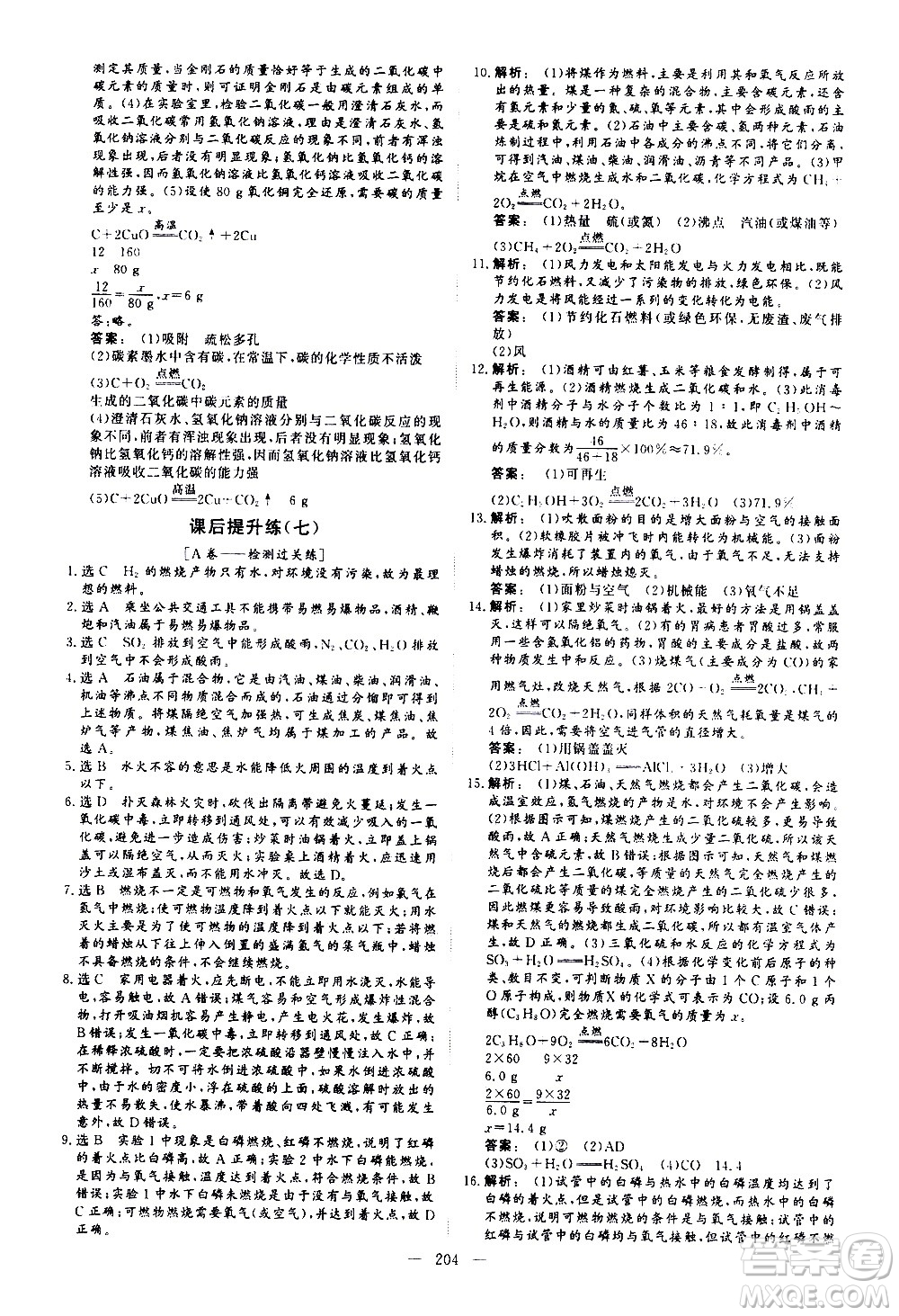 山東美術(shù)出版社2021新中考集訓(xùn)中考總復(fù)習(xí)化學(xué)九年級通用版答案