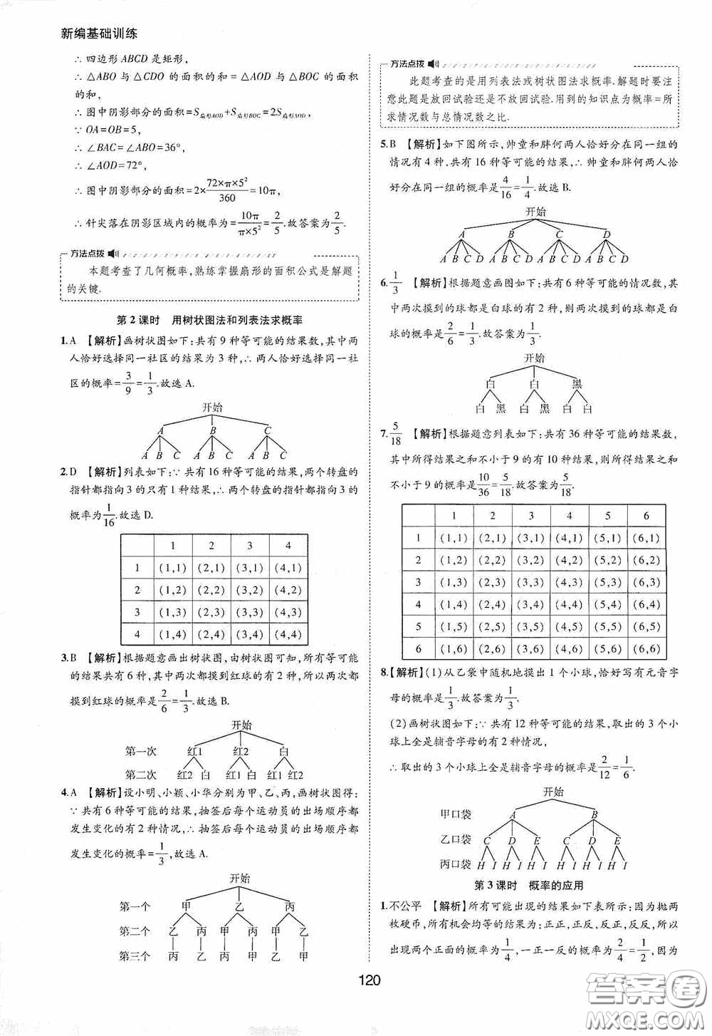 黃山出版社2021新編基礎(chǔ)訓(xùn)練九年級數(shù)學(xué)下冊滬科版答案