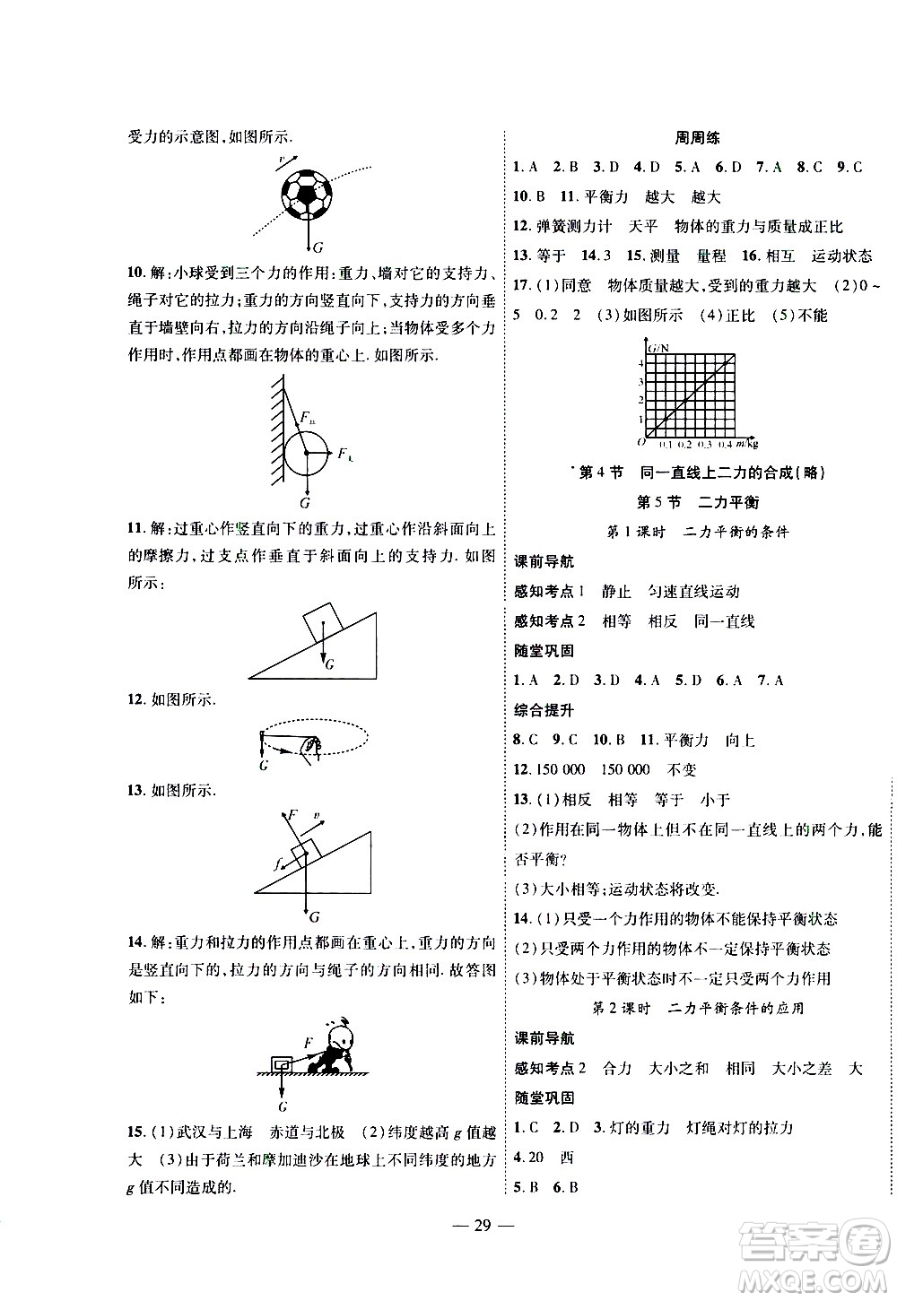 世界圖書出版公司2021新課程成長資源課時(shí)精練物理八年級下冊北師大版答案