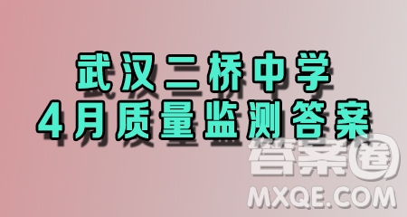 2020-2021學年度武漢市二橋中學八年級下學期數(shù)學4月質(zhì)量監(jiān)測答案