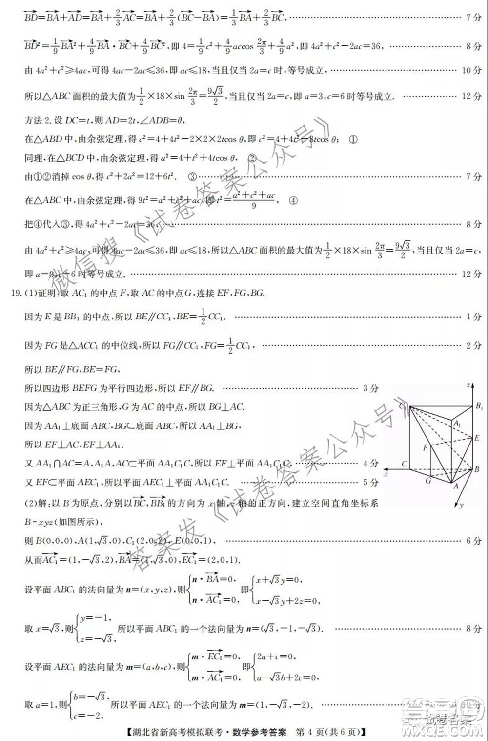 2020-2021學年湖北省新高考模擬聯(lián)考數(shù)學試題及答案