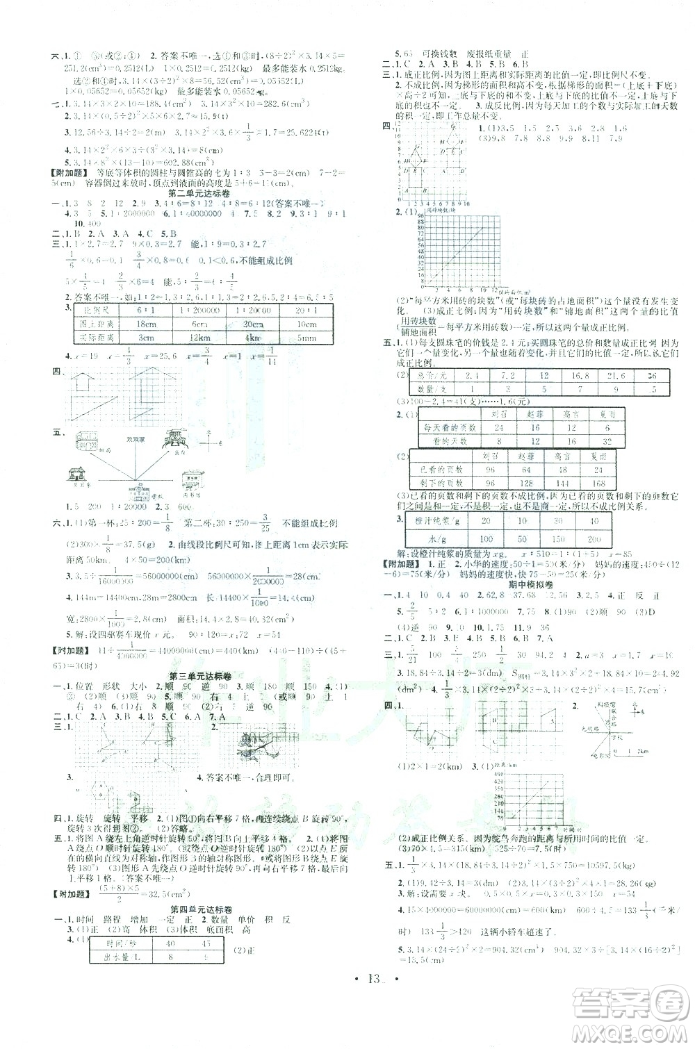 廣東經(jīng)濟(jì)出版社2021名校課堂數(shù)學(xué)六年級(jí)下冊(cè)BSD北師大版答案