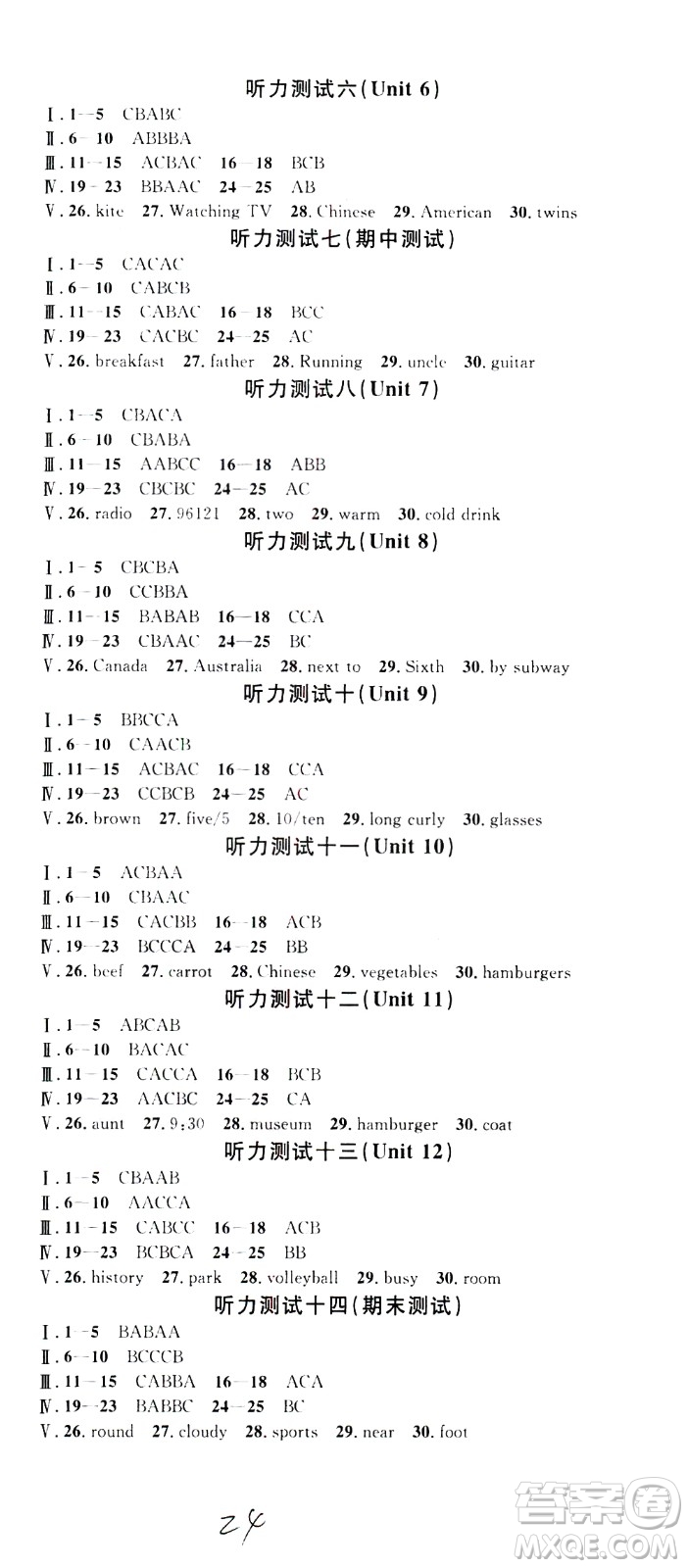 吉林教育出版社2021名校課堂河北專版領(lǐng)導者英語七年級下冊RJ人教版答案