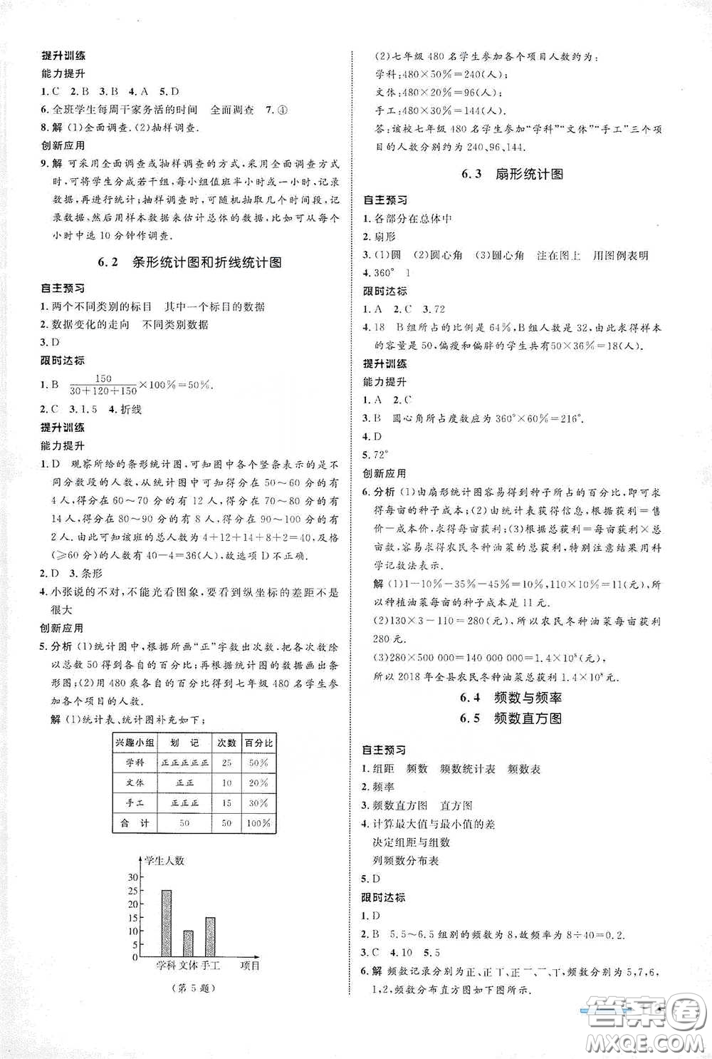 浙江教育出版社2021志鴻優(yōu)化系列叢書初中同步測控全優(yōu)設計七年級數(shù)學下冊浙滬版浙江專版答案