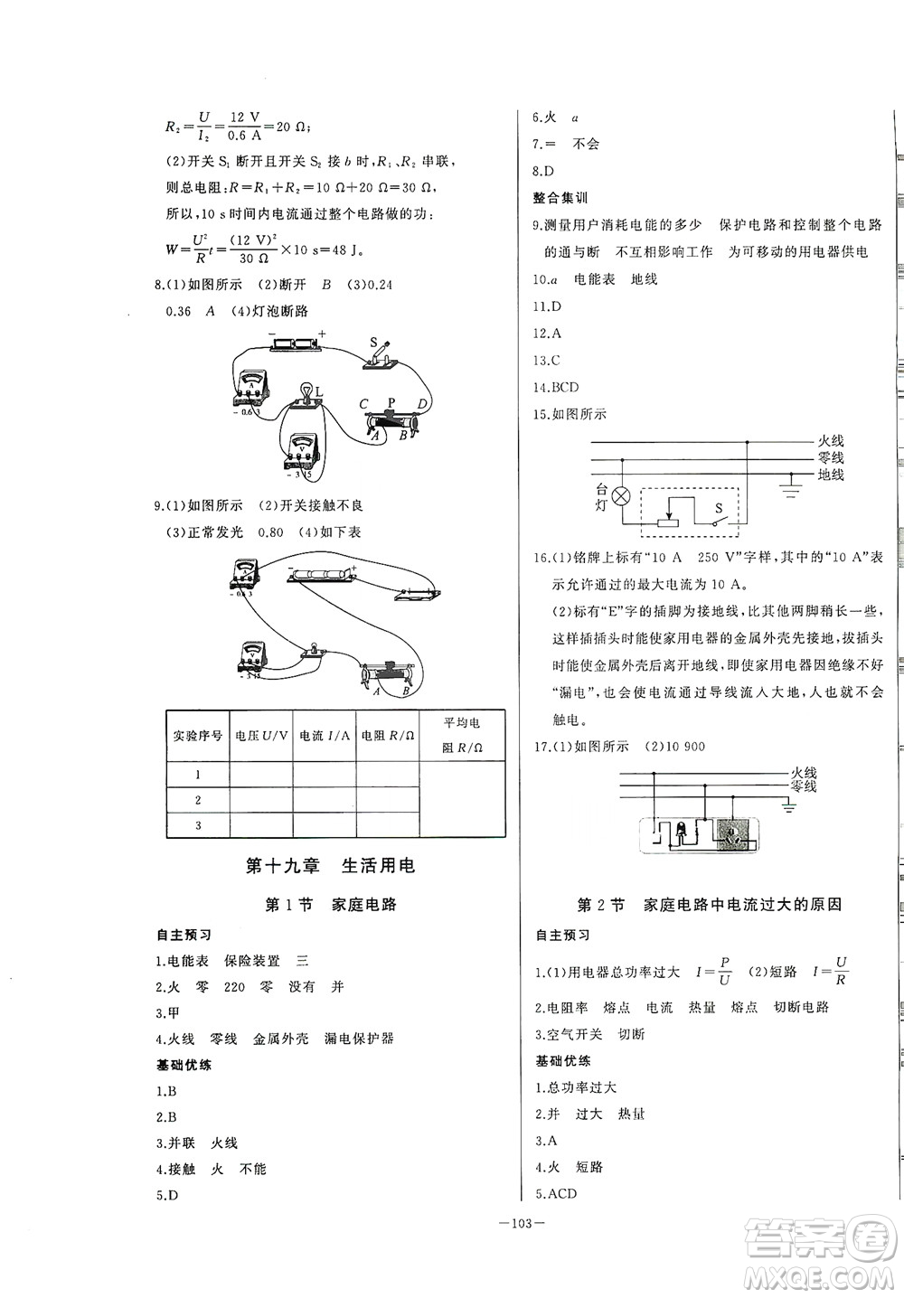 團(tuán)結(jié)出版社2021中華題王物理九年級(jí)下冊(cè)RJ人教版答案