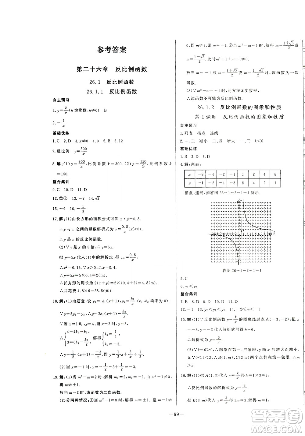 團(tuán)結(jié)出版社2021中華題王數(shù)學(xué)九年級下冊RJ人教版答案