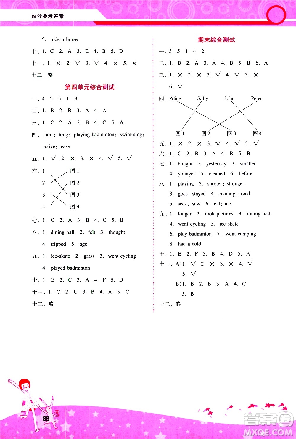 廣西師范大學(xué)出版社2021新課程學(xué)習(xí)輔導(dǎo)英語六年級下冊人教版答案