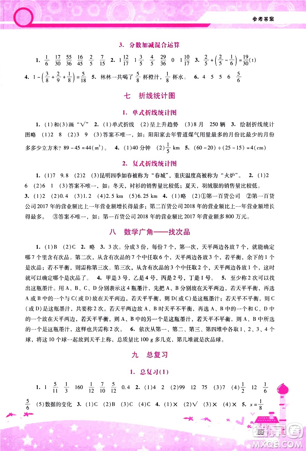 廣西師范大學(xué)出版社2021新課程學(xué)習(xí)輔導(dǎo)數(shù)學(xué)五年級下冊人教版答案