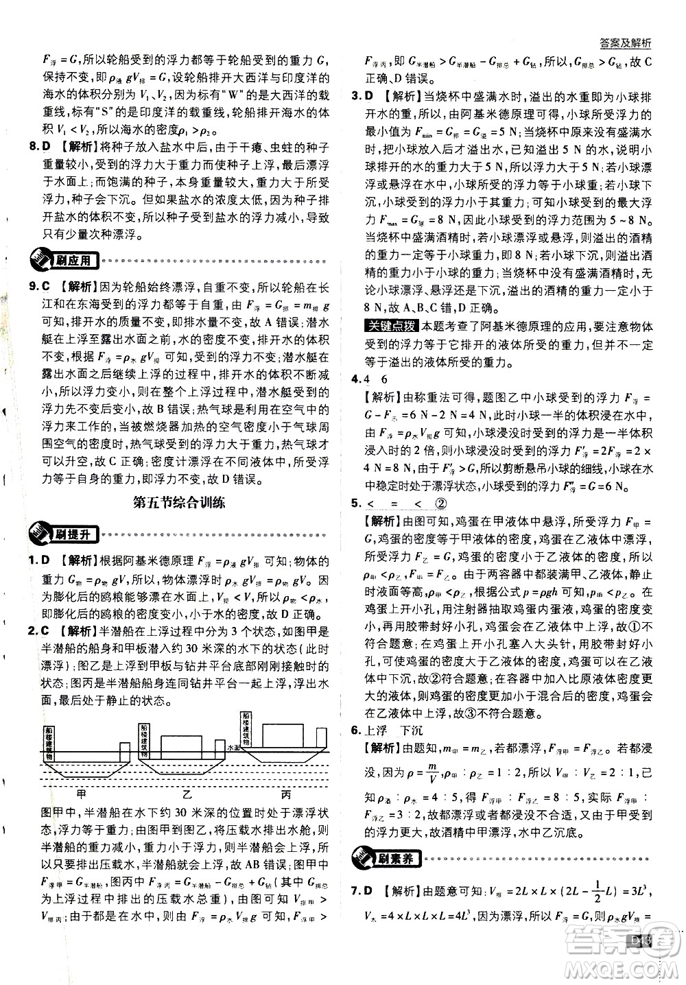 開明出版社2021版初中必刷題物理八年級(jí)下冊(cè)課標(biāo)版蘇科版答案