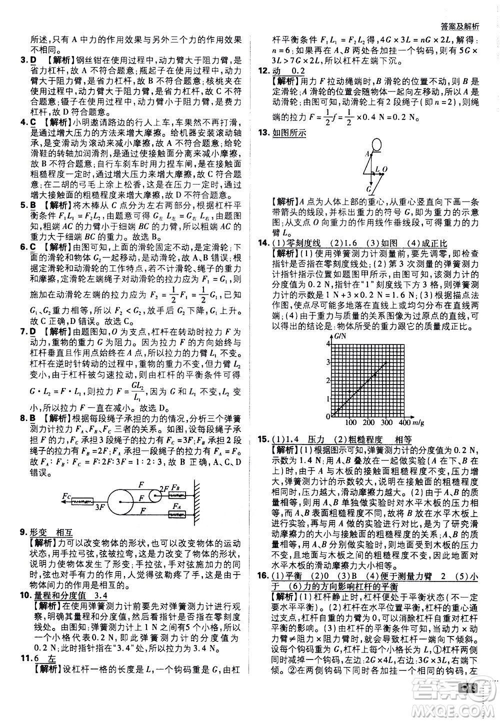 開明出版社2021版初中必刷題物理八年級下冊HY滬粵版答案