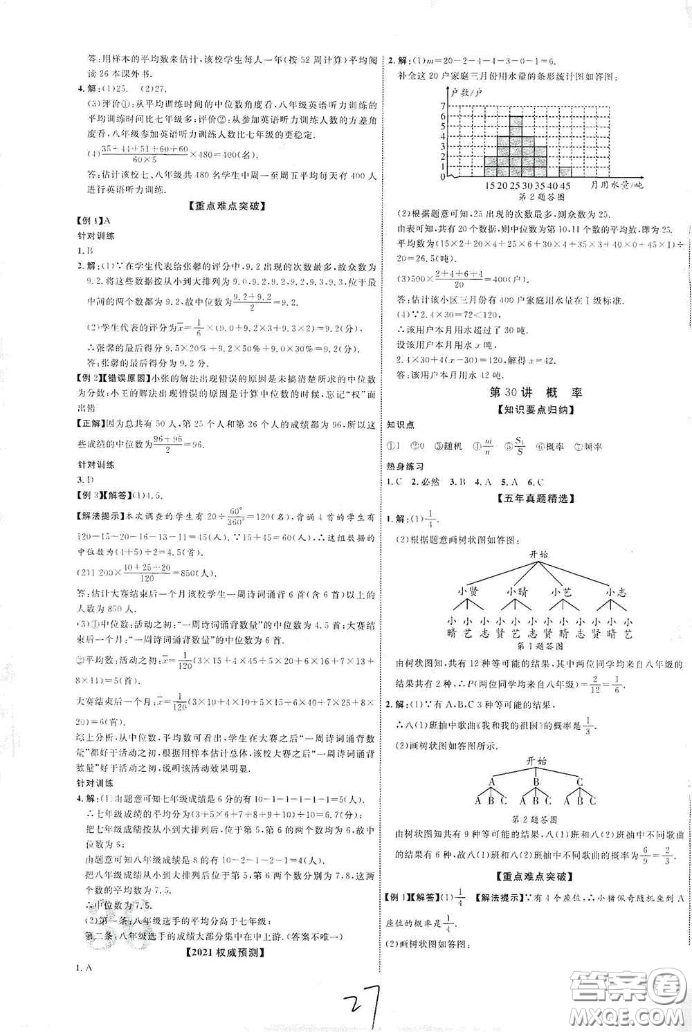 世界圖書出版公司2021江西中考新突破2021升級版數(shù)學答案