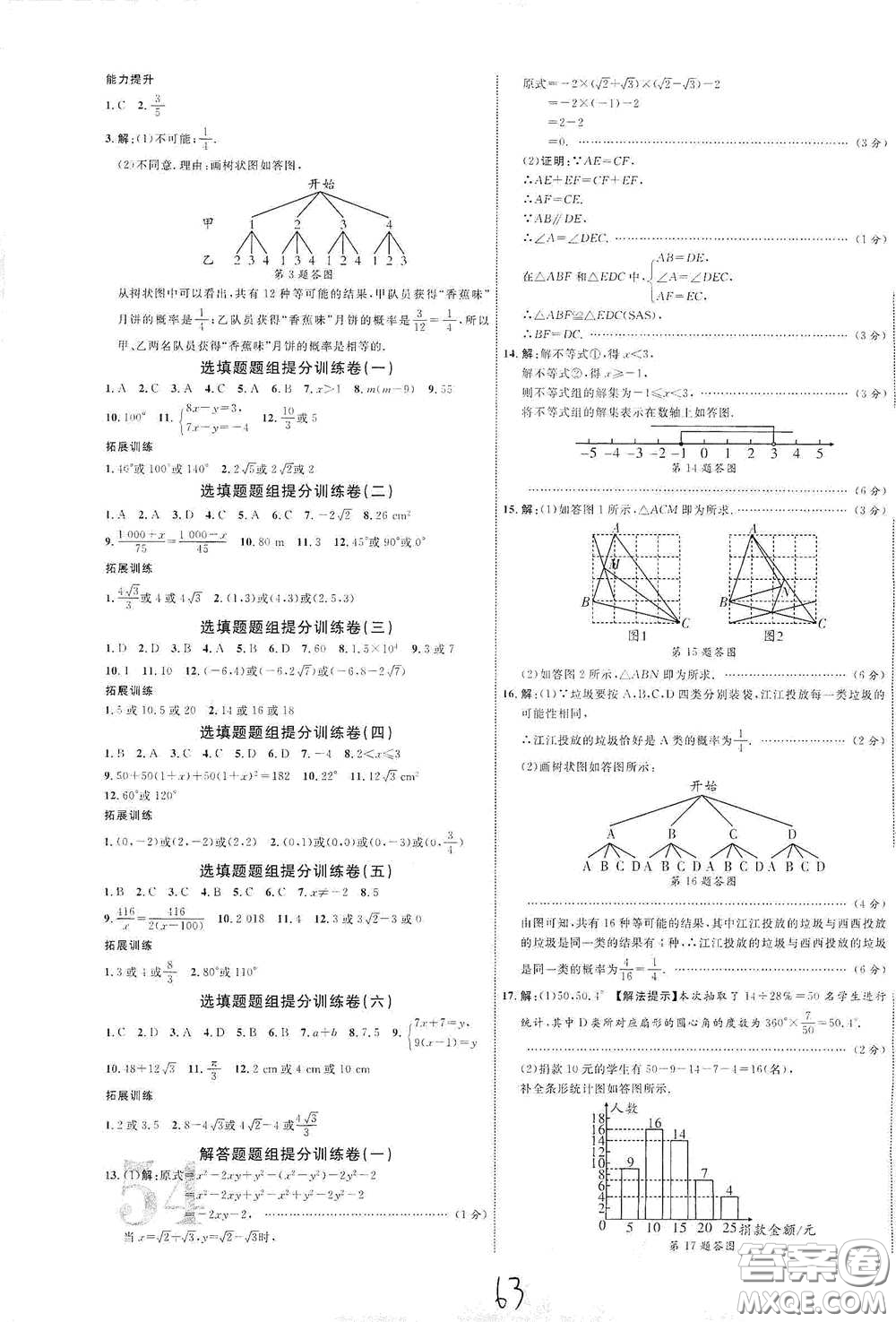 2021江西中考新突破課后作業(yè)2021升級版數(shù)學答案