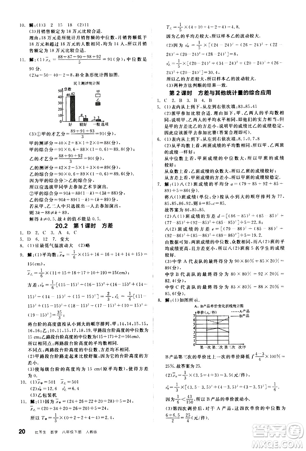 陽(yáng)光出版社2021練就優(yōu)等生數(shù)學(xué)同步作業(yè)八年級(jí)下冊(cè)新課標(biāo)RJ人教版答案