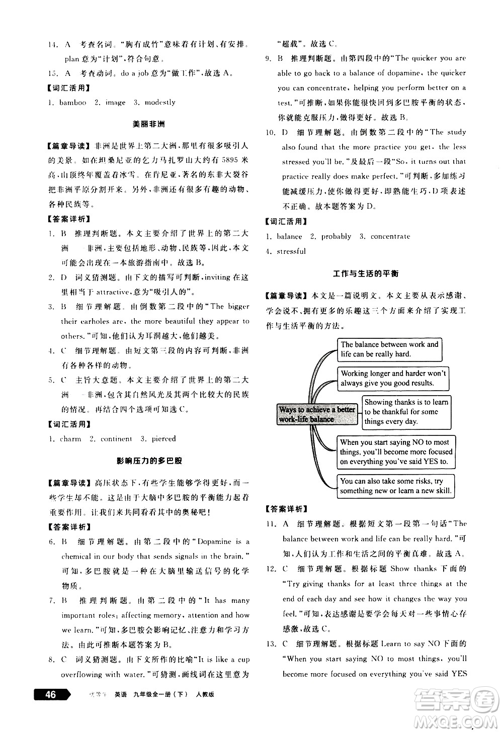 陽光出版社2021練就優(yōu)等生英語完形填空閱讀理解九年級(jí)全一冊新課標(biāo)RJ人教版答案