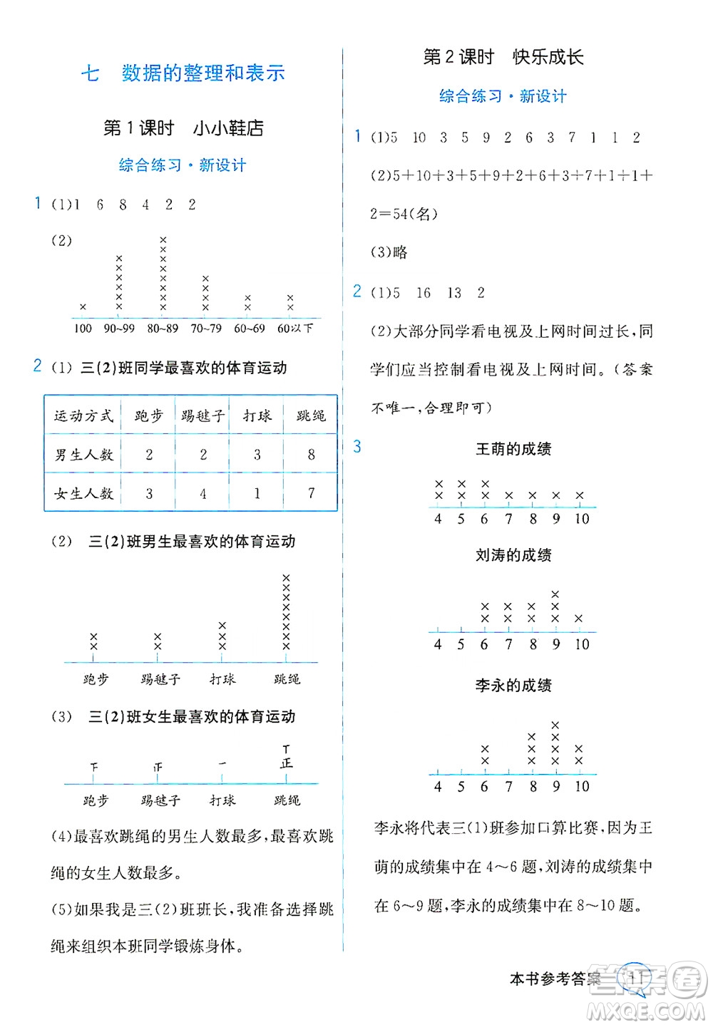 現(xiàn)代教育出版社2021教材解讀數(shù)學(xué)三年級下冊BS北師大版答案