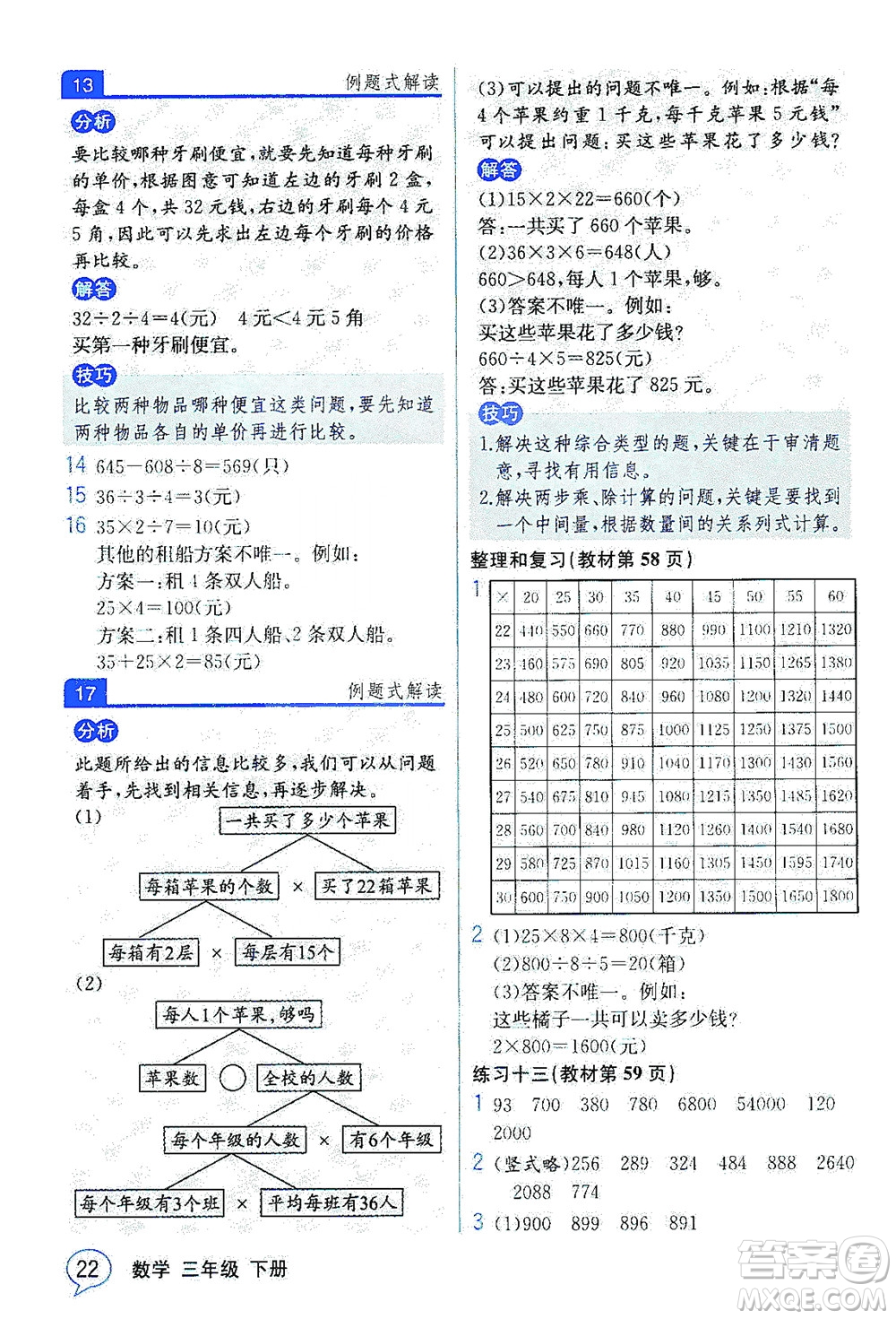 人民教育出版社2021教材解讀數(shù)學(xué)三年級下冊人教版答案