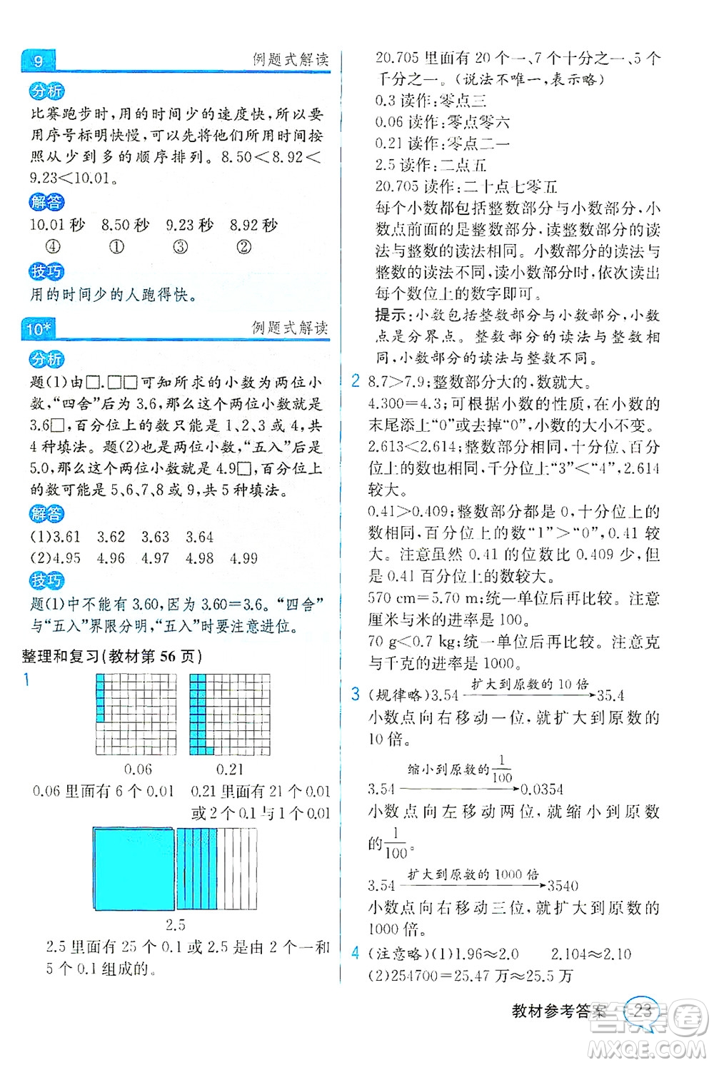 人民教育出版社2021教材解讀數(shù)學(xué)四年級(jí)下冊(cè)人教版答案