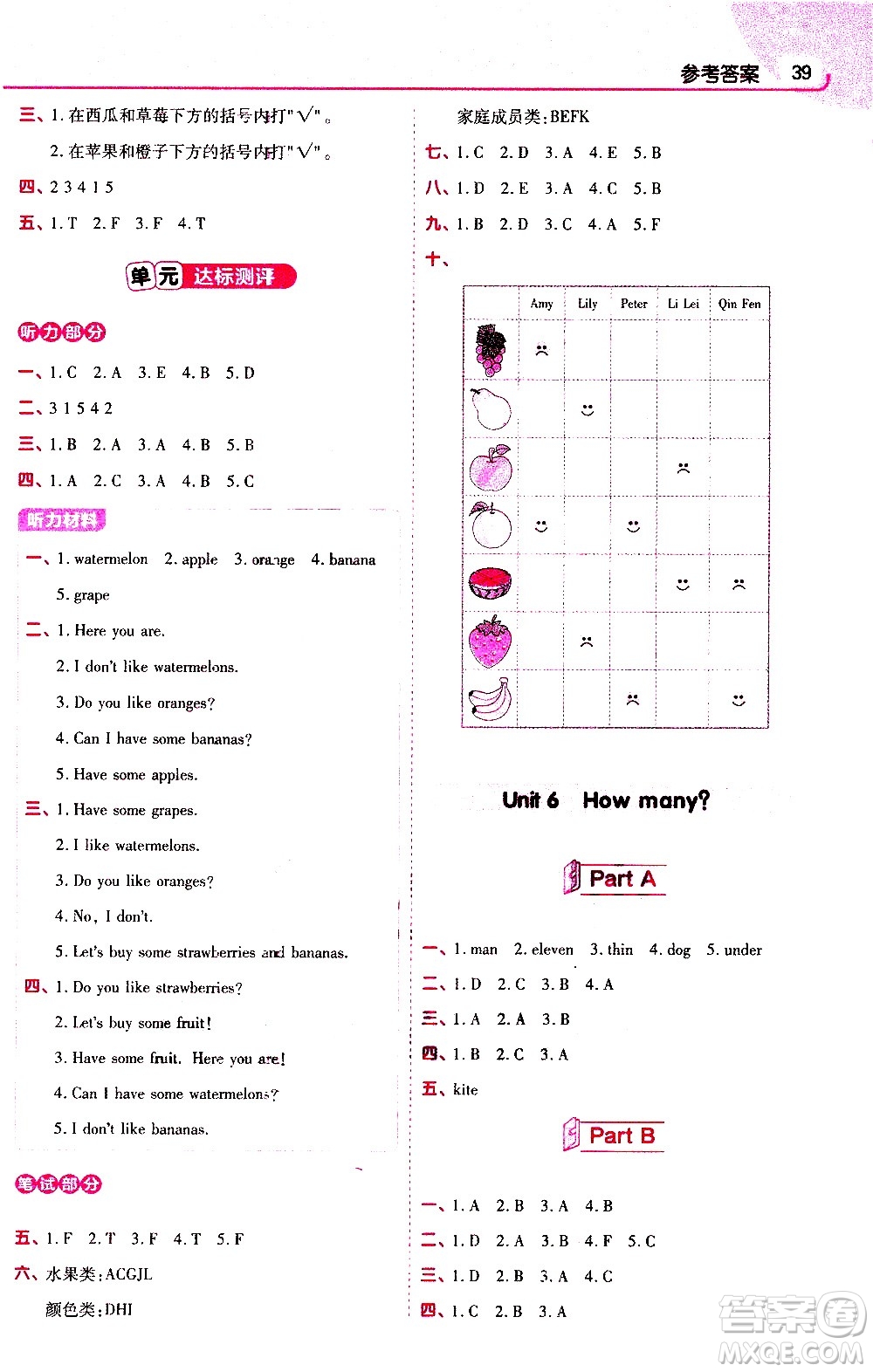 南京師范大學(xué)出版社2021教材幫作業(yè)幫小學(xué)英語三年級下冊RP人教版答案