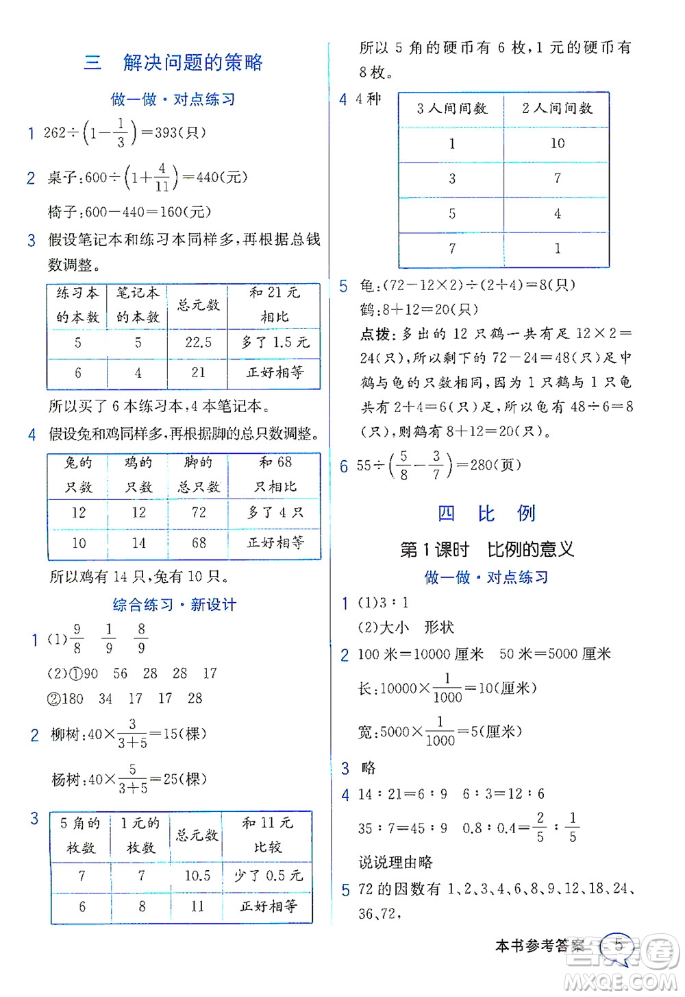 現(xiàn)代教育出版社2021教材解讀數(shù)學六年級下冊SJ蘇教版答案