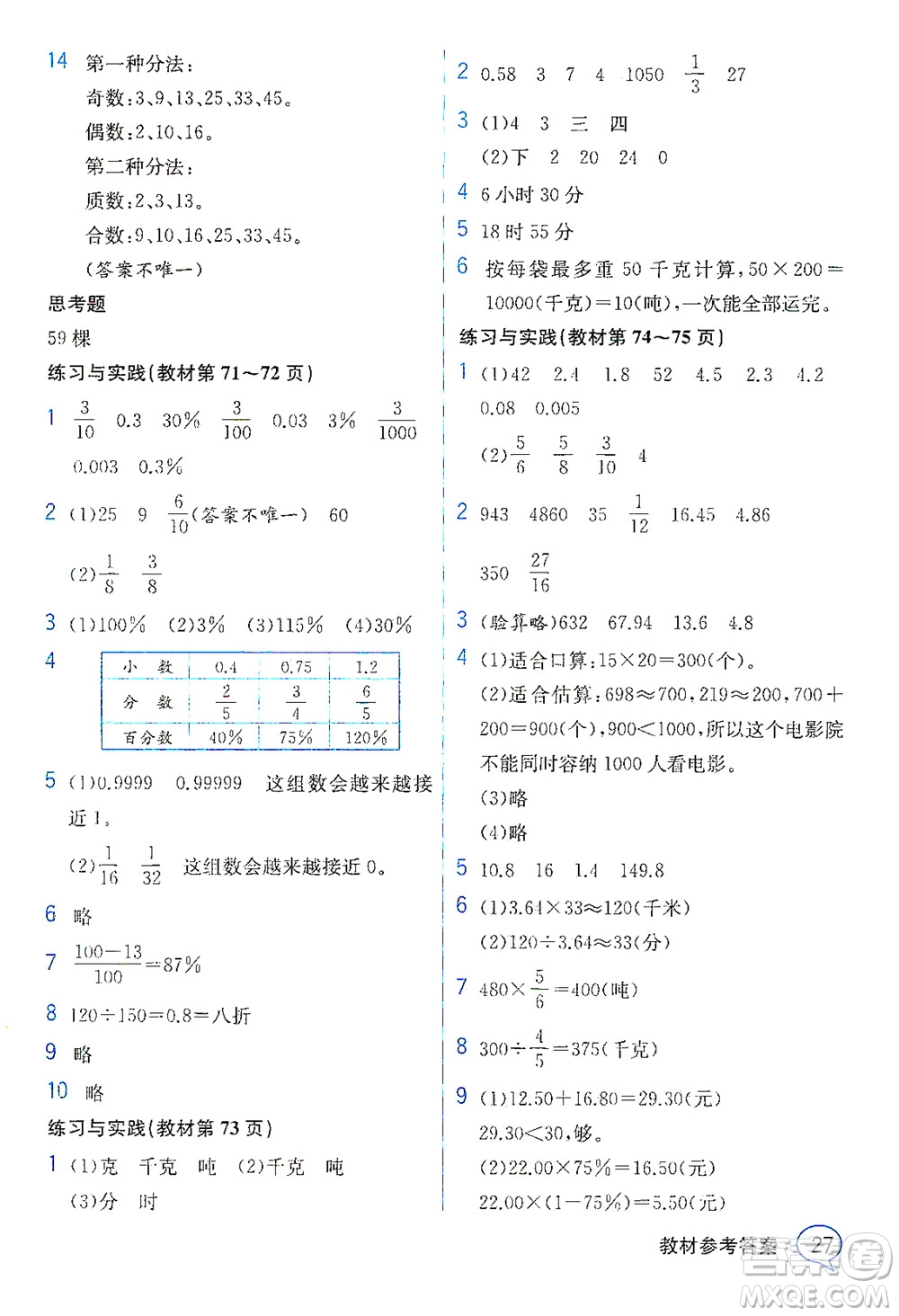 現(xiàn)代教育出版社2021教材解讀數(shù)學六年級下冊SJ蘇教版答案