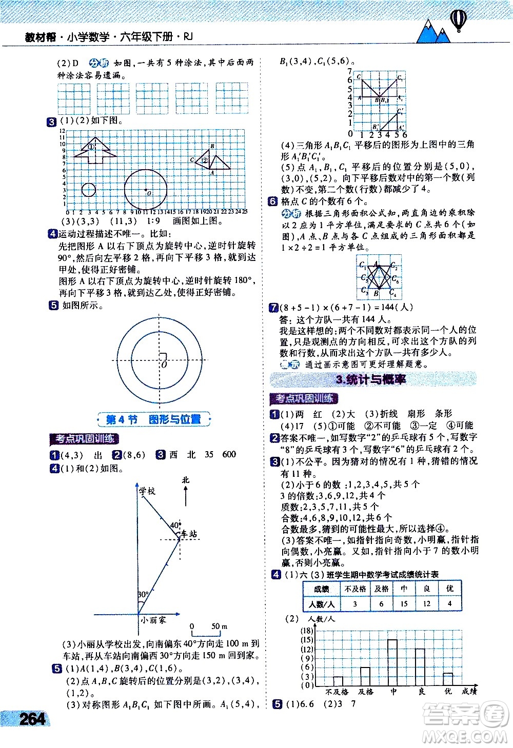 南京師范大學(xué)出版社2021教材幫小學(xué)數(shù)學(xué)六年級下冊RJ人教版答案