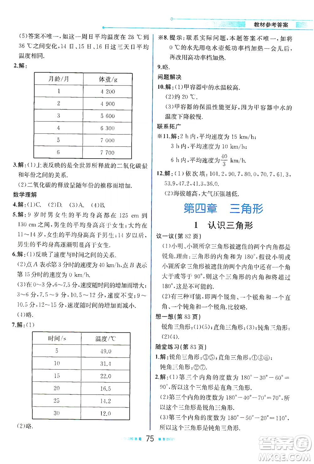 現(xiàn)代教育出版社2021教材解讀數(shù)學(xué)七年級(jí)下冊(cè)BS北師大版答案