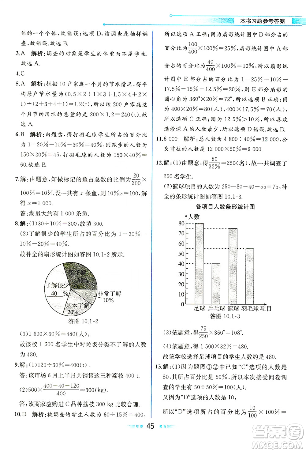 人民教育出版社2021教材解讀數(shù)學(xué)七年級下冊人教版答案