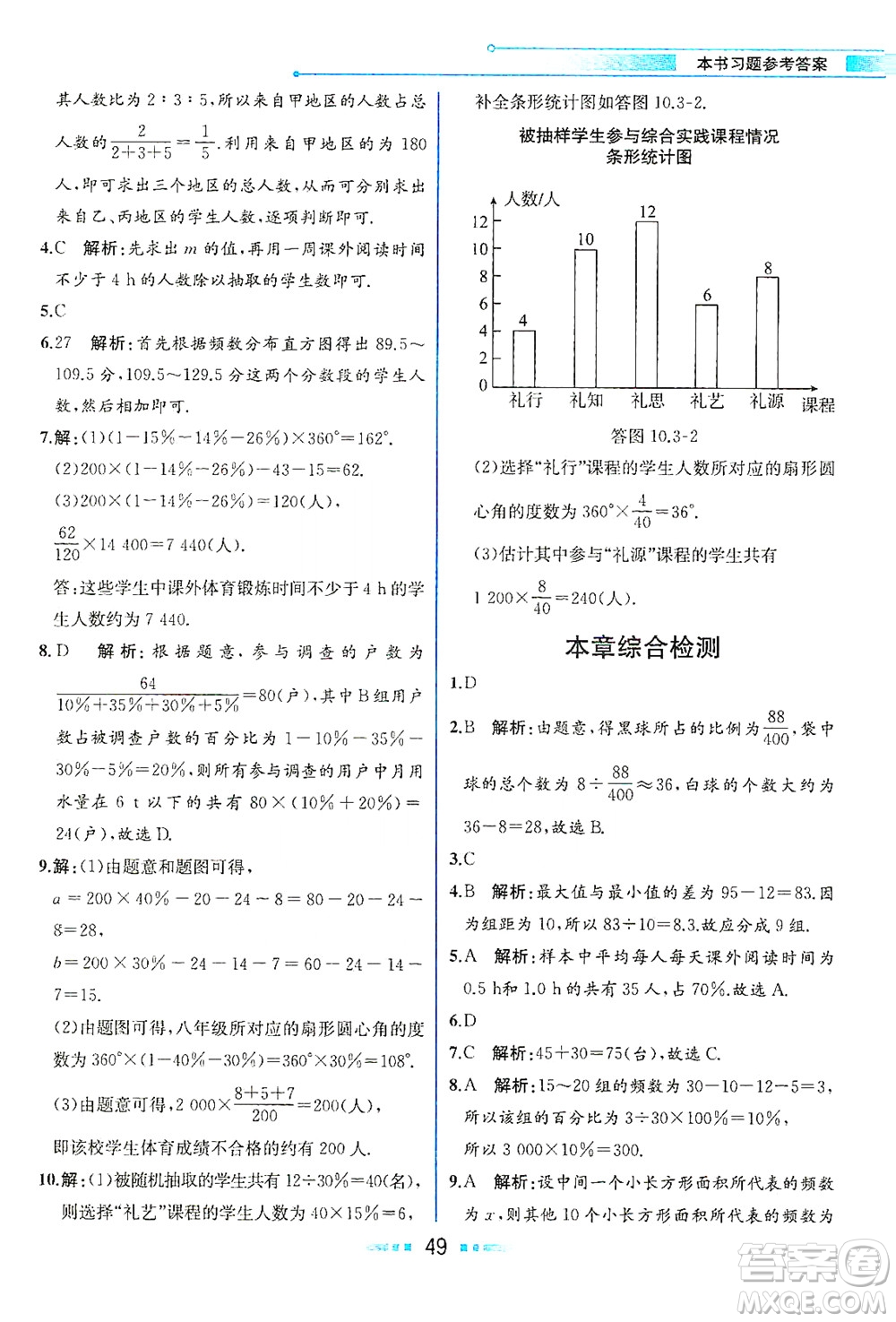 人民教育出版社2021教材解讀數(shù)學(xué)七年級下冊人教版答案