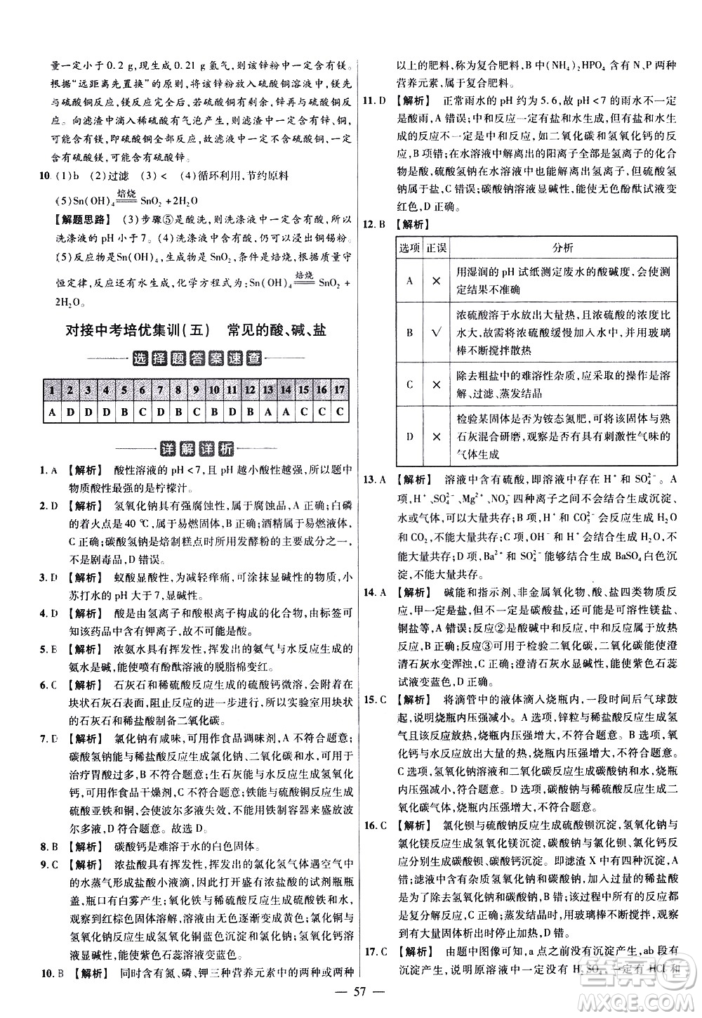 延邊教育出版社2021版金考卷活頁題選名師名題單元雙測卷化學(xué)九年級(jí)下冊(cè)RJ人教版答案