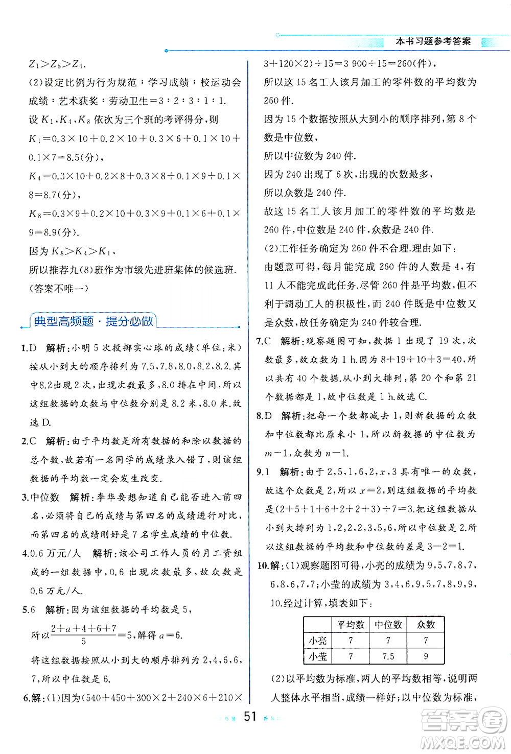 現(xiàn)代教育出版社2021教材解讀數(shù)學八年級下冊HS華師大版答案