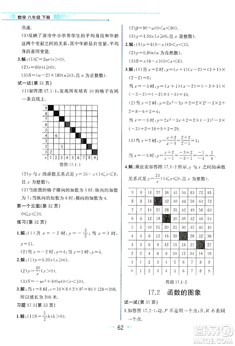 現(xiàn)代教育出版社2021教材解讀數(shù)學八年級下冊HS華師大版答案