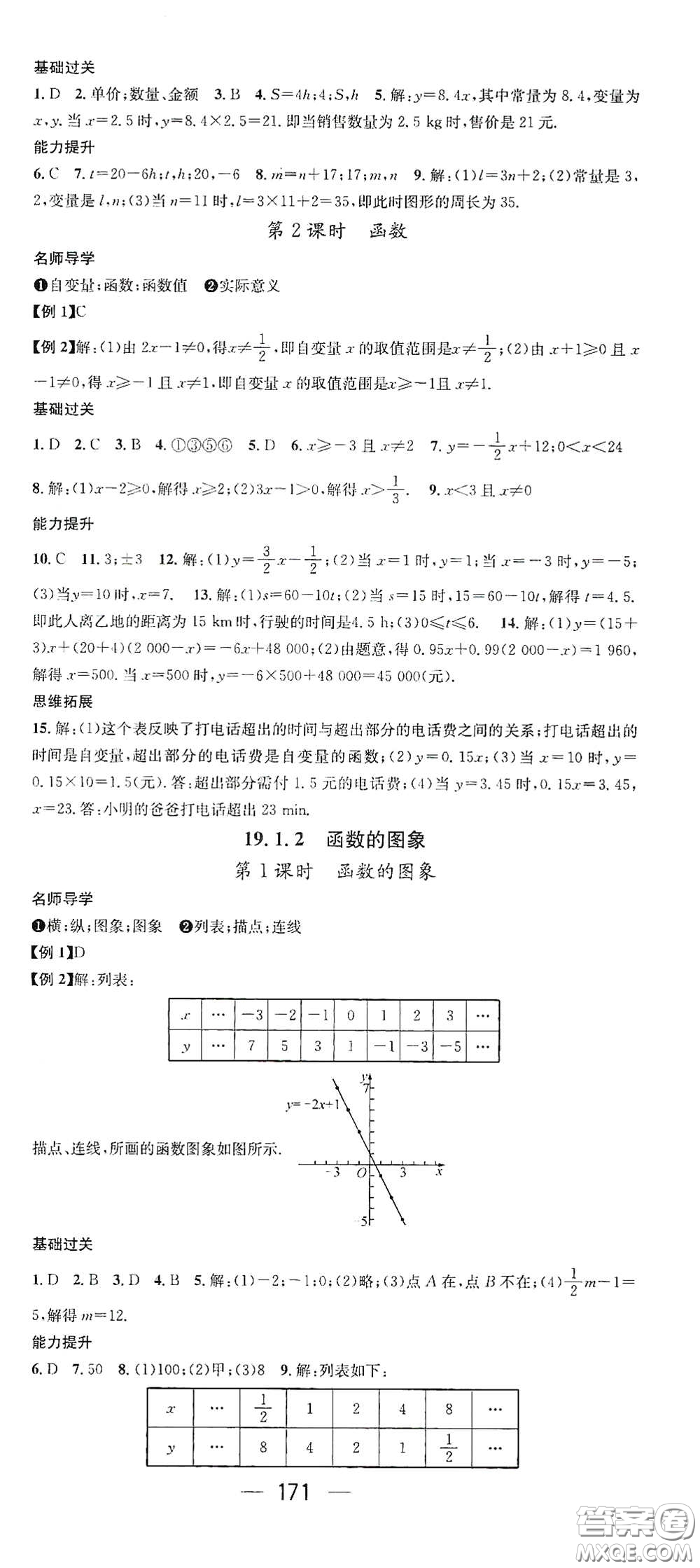 江西教育出版社2021名師測控八年級(jí)數(shù)學(xué)下冊人教版江西專版答案