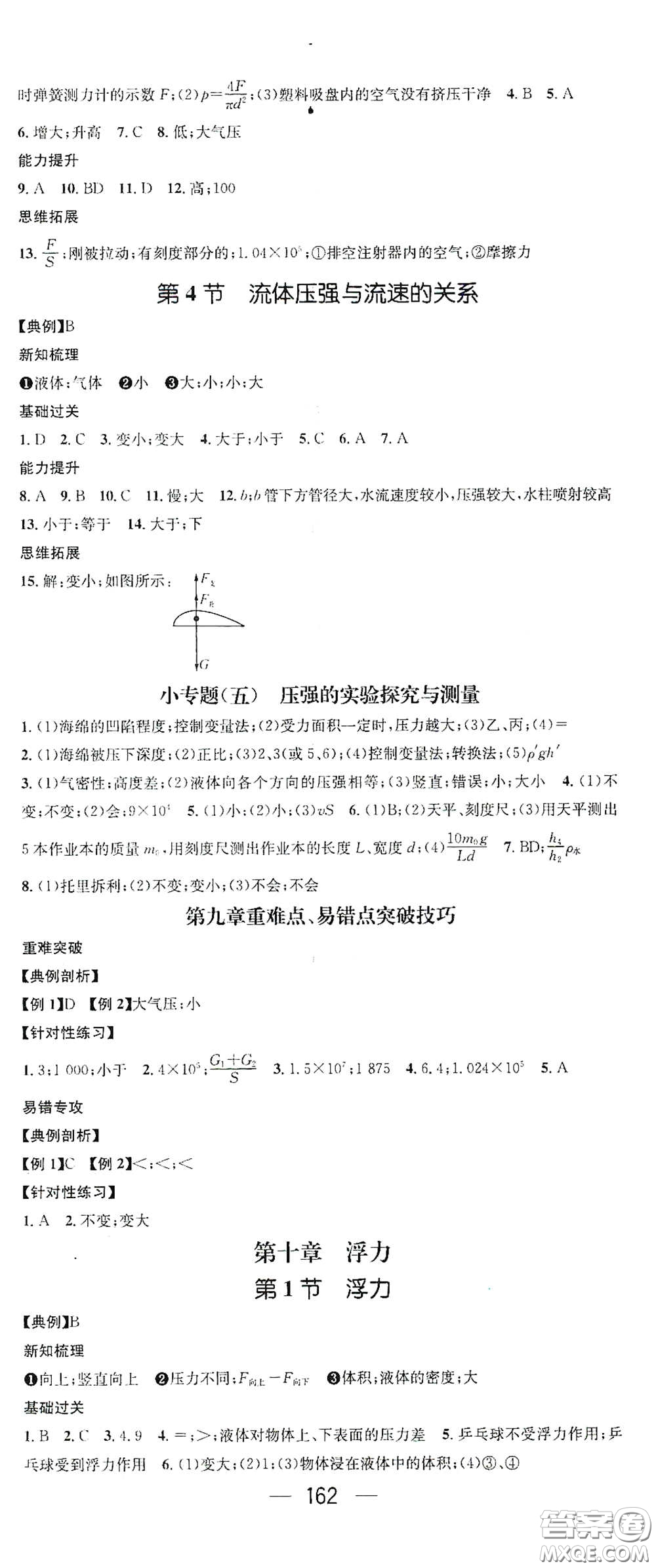 江西教育出版社2021名師測(cè)控八年級(jí)物理下冊(cè)人教版江西專版答案