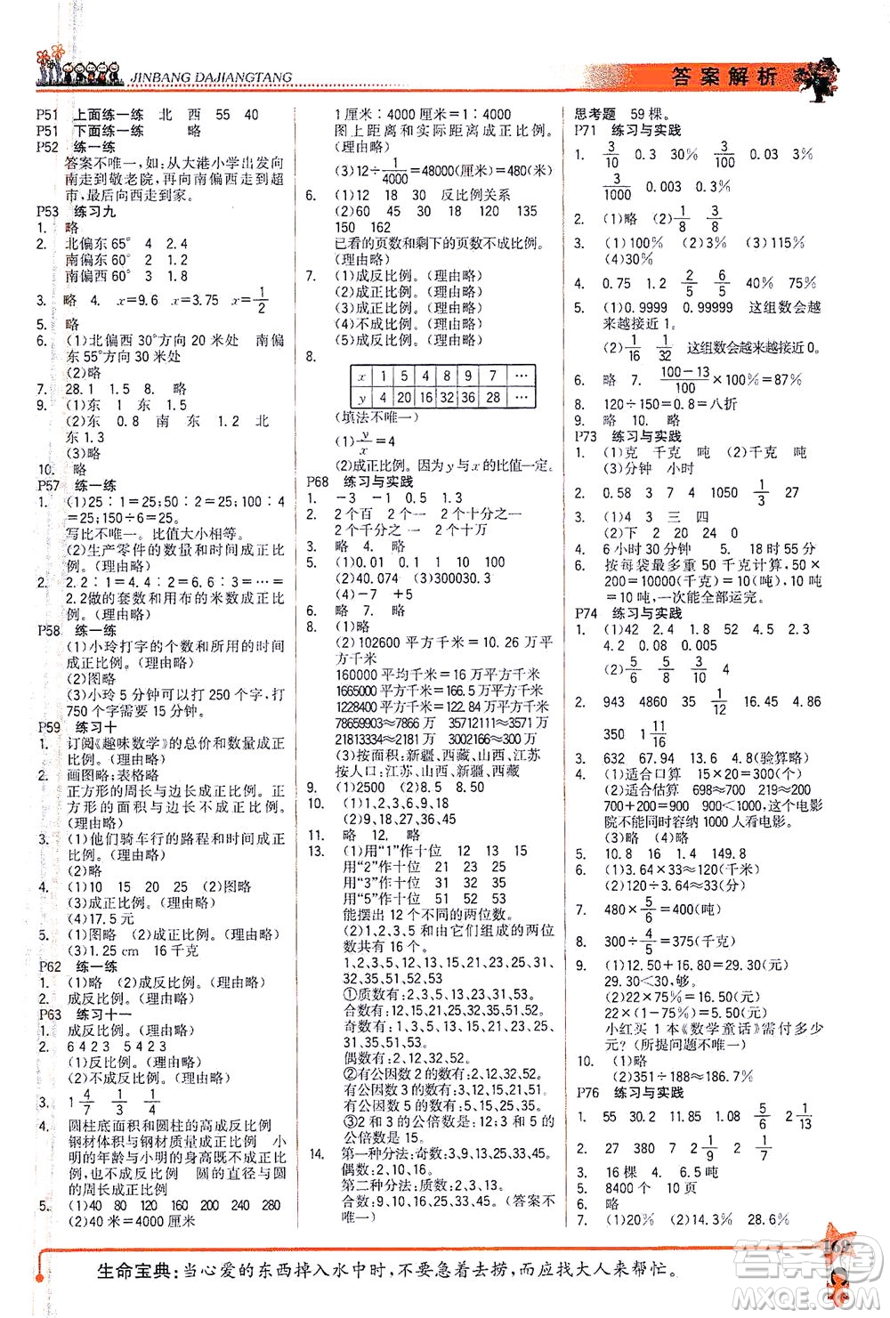 延邊大學(xué)出版社2021世紀(jì)金榜金榜大講堂數(shù)學(xué)六年級(jí)下冊(cè)SJ蘇教版答案