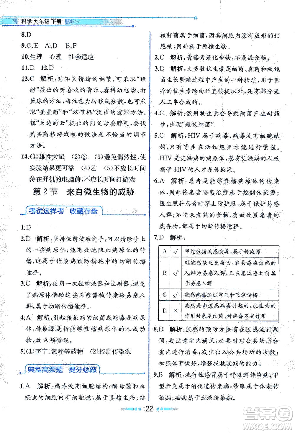 現(xiàn)代教育出版社2021教材解讀科學(xué)九年級(jí)下冊(cè)ZJ浙教版答案