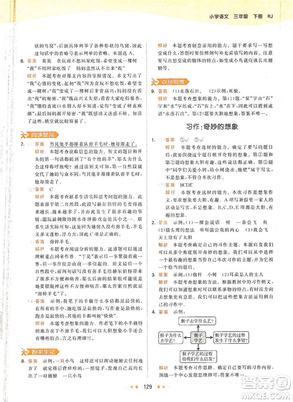 教育科學(xué)出版社2021年53天天練小學(xué)語(yǔ)文三年級(jí)下冊(cè)人教版參考答案