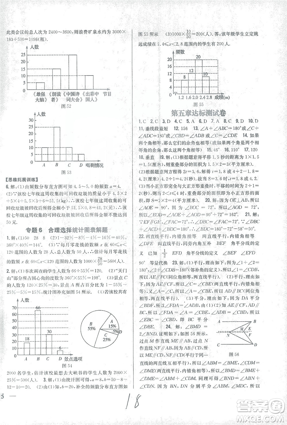 吉林人民出版社2021全科王同步課時練習(xí)試卷七年級數(shù)學(xué)下冊新課標人教版答案