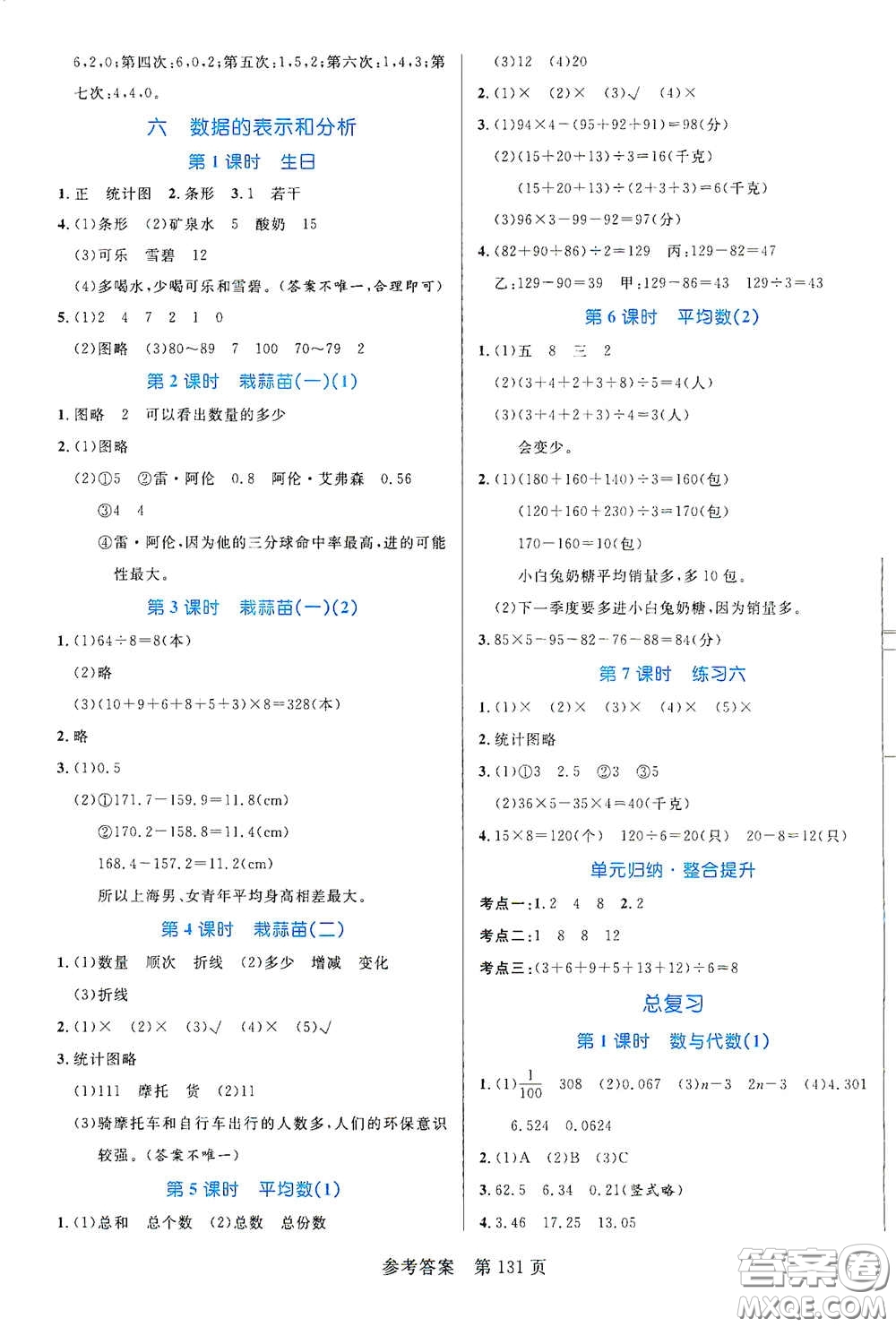 沈陽(yáng)出版社2021中辰傳媒黃岡名師天天練四年級(jí)數(shù)學(xué)下冊(cè)北師大版雙色版答案