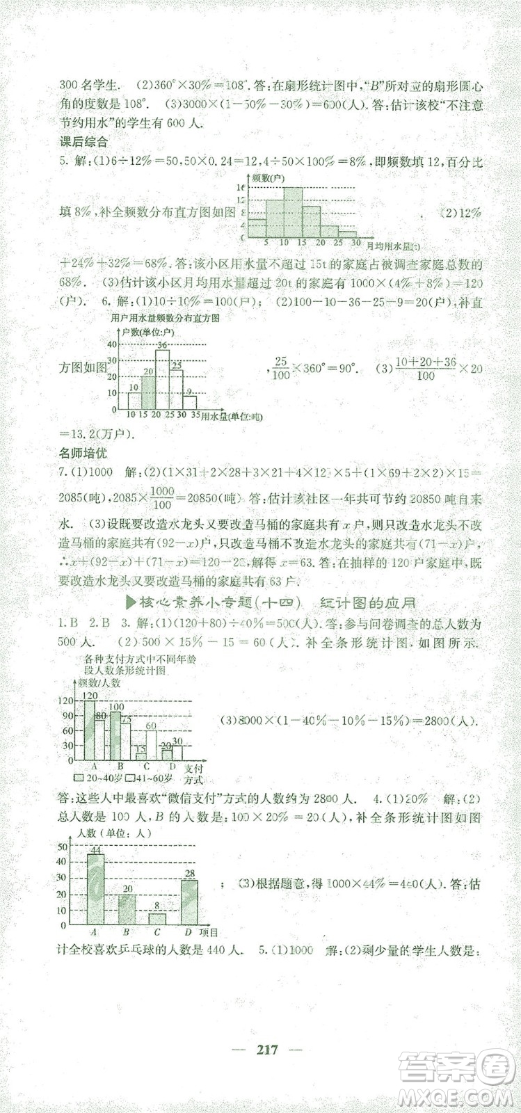 四川大學(xué)出版社2021名校課堂內(nèi)外數(shù)學(xué)七年級(jí)下冊(cè)人教版答案